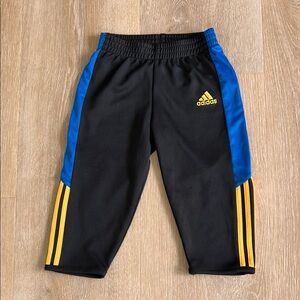 Adidas Kids Black, Blue and yellow Athletic Pants  Boys Size 18Months